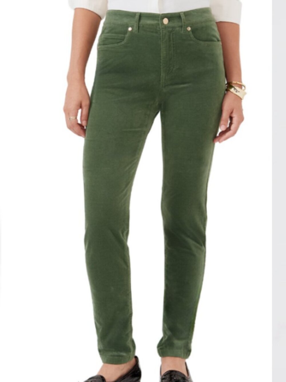 NEW J. Mclaughlin Velvet Watson Pant Green 6